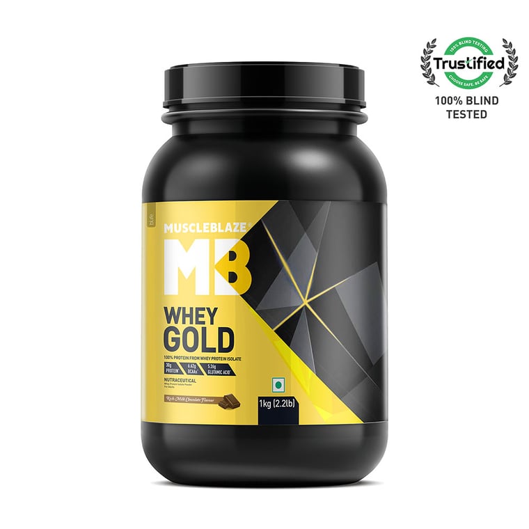 MuscleBlaze Whey Gold 100% Whey Protein Isolate 1kg