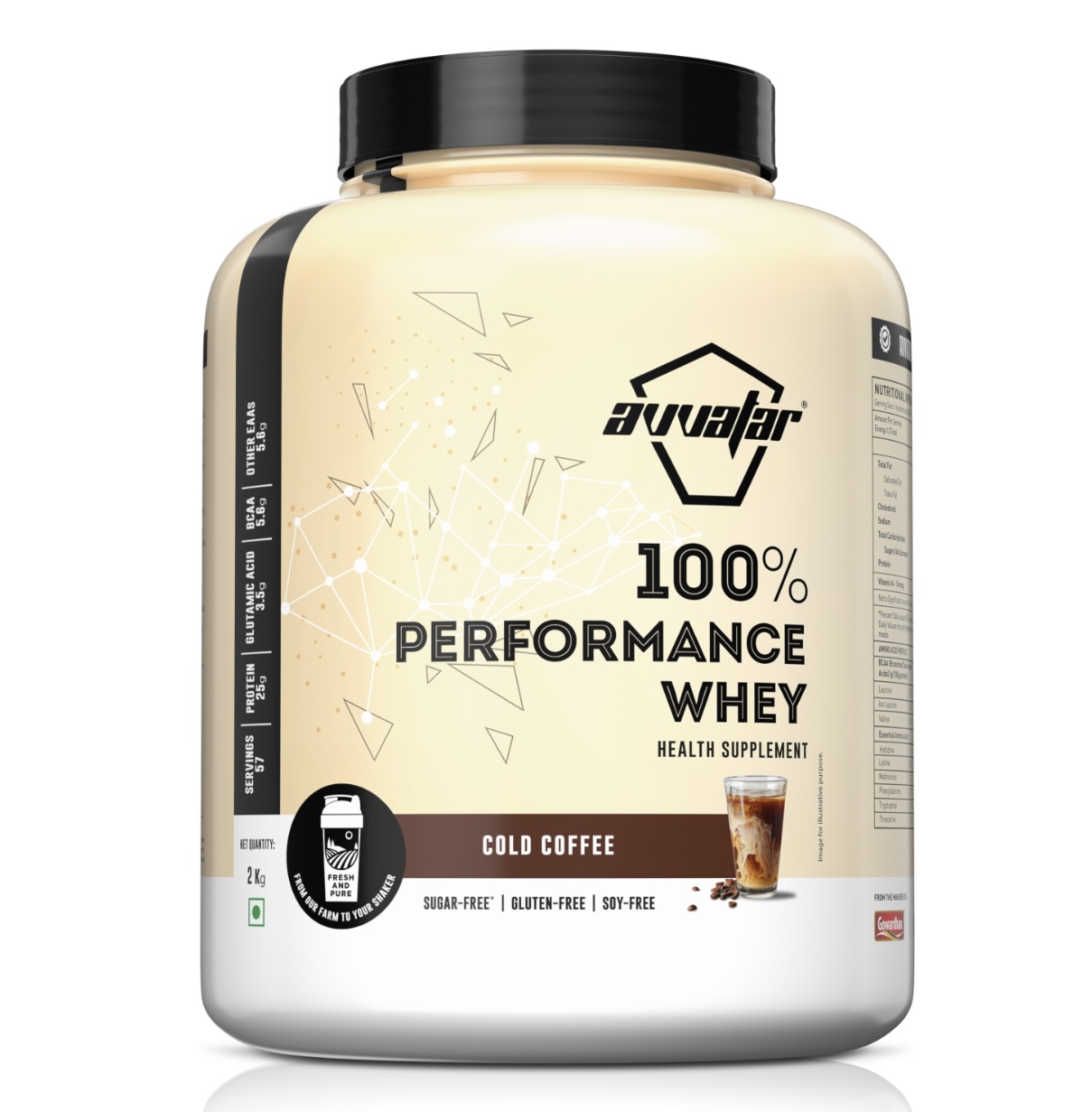Avvatar PERFORMANCE WHEY PROTEIN | 2Kg | Malai Kulfi Flavour | 27.5g Protein | 57 Servings