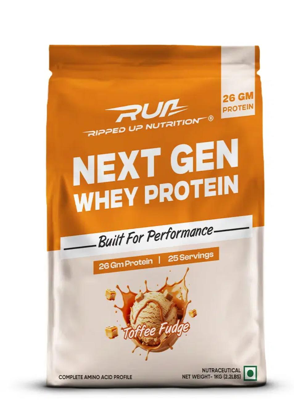Ripped Up Nutrition Next Gen Protein | 26g Protein | Muscle Recovery Support | 1 Kg, 25 Servings