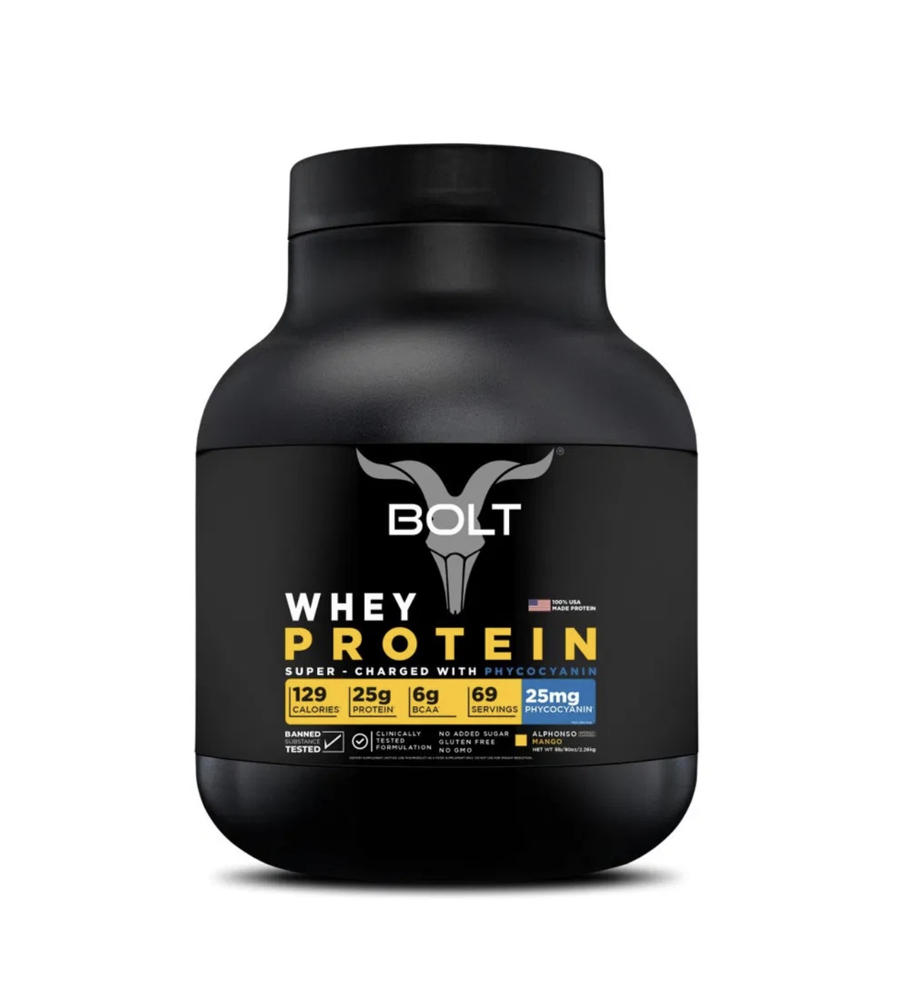 Bolt 100% Whey Protein Powder | 25g Protein 5lbs -69 serving