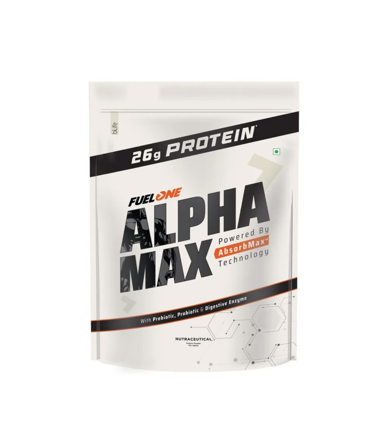 FUELONE Alpha Max Protein Powder  1kg | 26g Protein Per Scoop