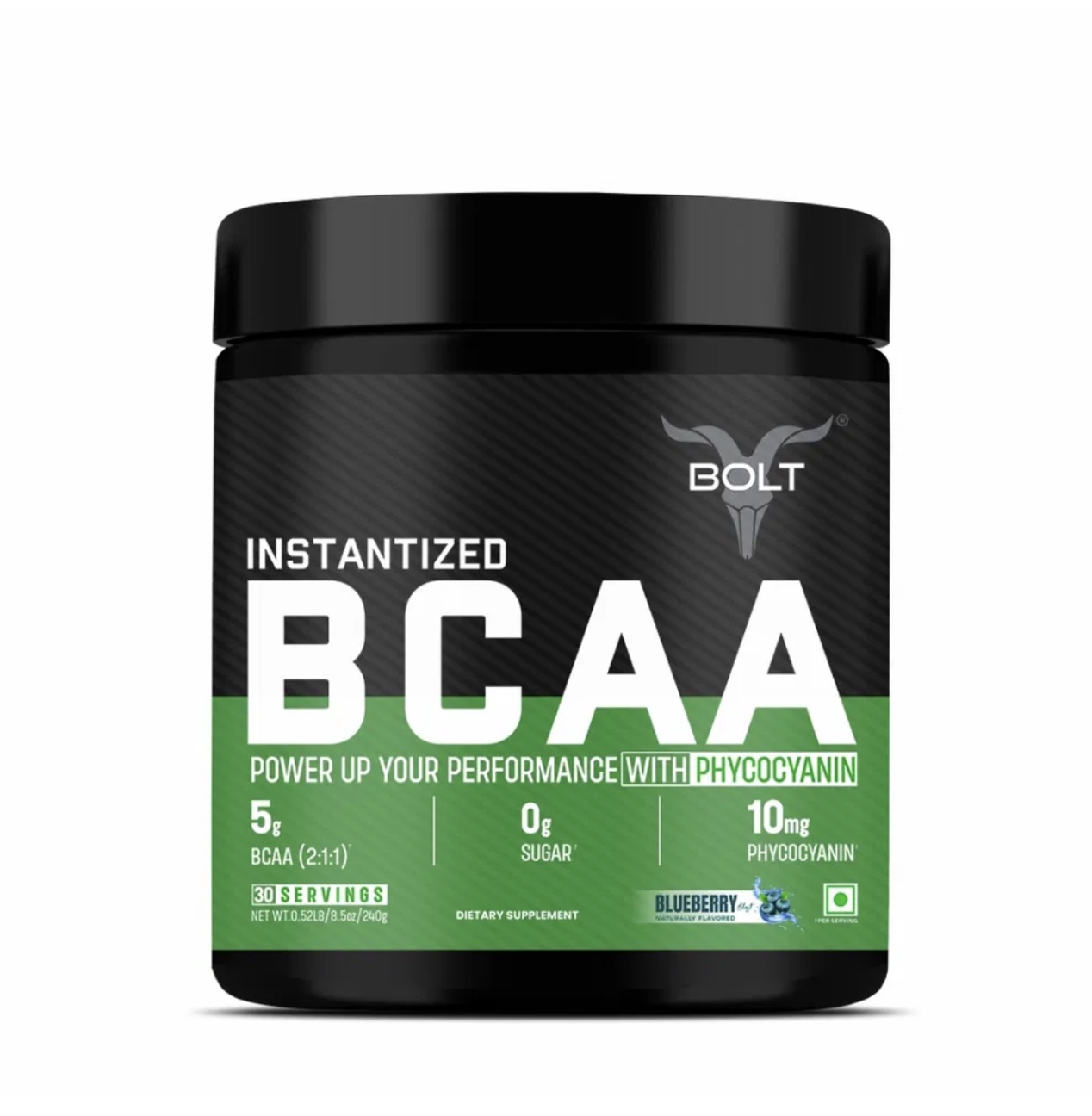 Bolt Nutrition BCAA 2:1:1 5g Vegan BCAAs, Pre/Intra/Post Workout 240g, 30 Servings