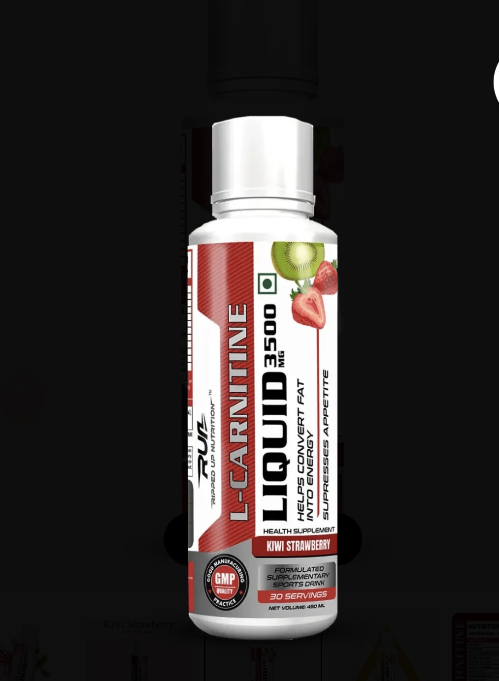 RIPPED UP NUTRITION Liquid L-Carnitine 3500mg (450ml)| Fat Burning |Supplement for Men & Women| Helps in Weight Management and Boost Energy | Pre & Post Workout Supplement
