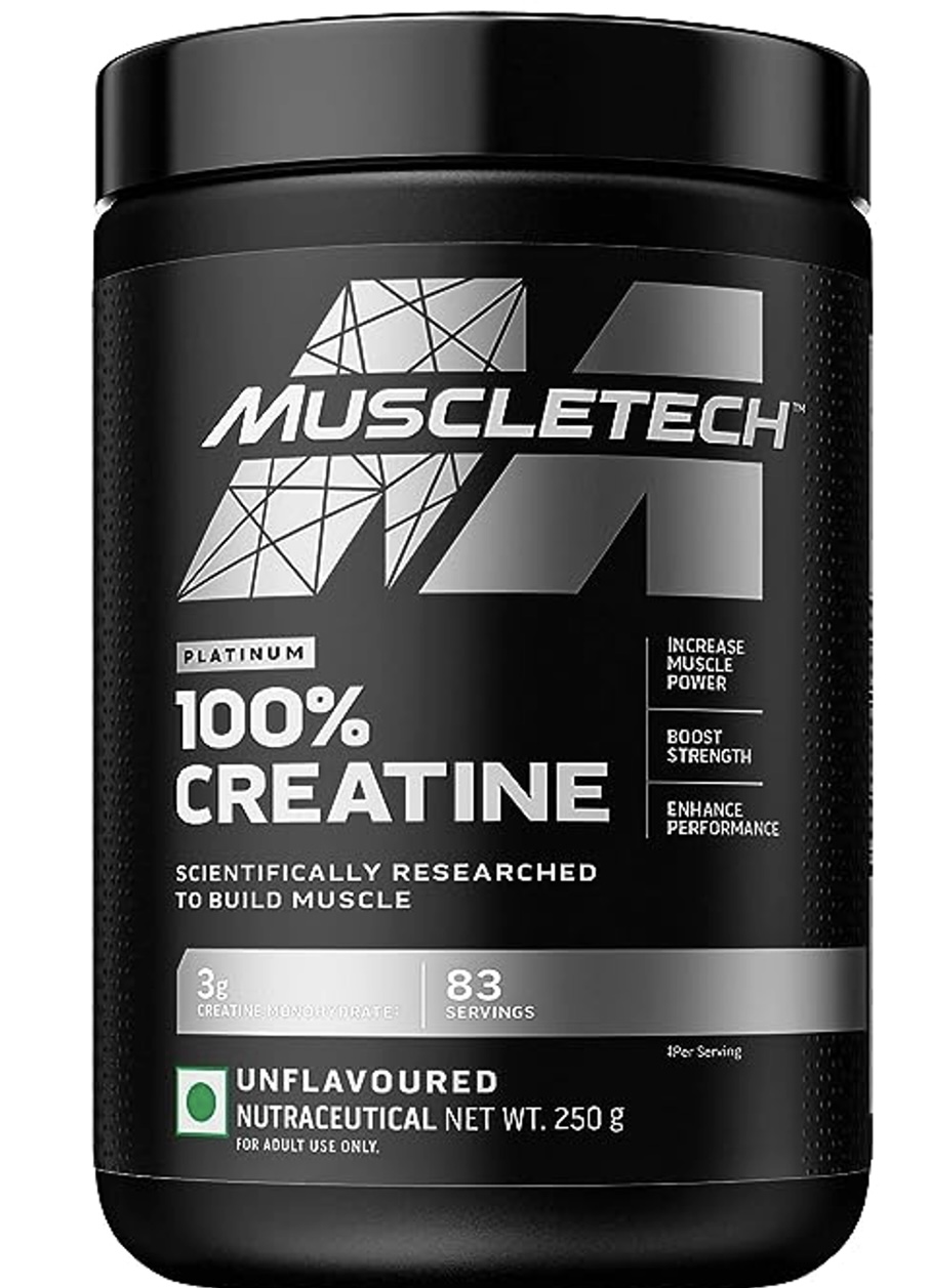 Muscletech Platinum 100% Creatine Monohydrate Powder (Unflavoured) 250 Gm