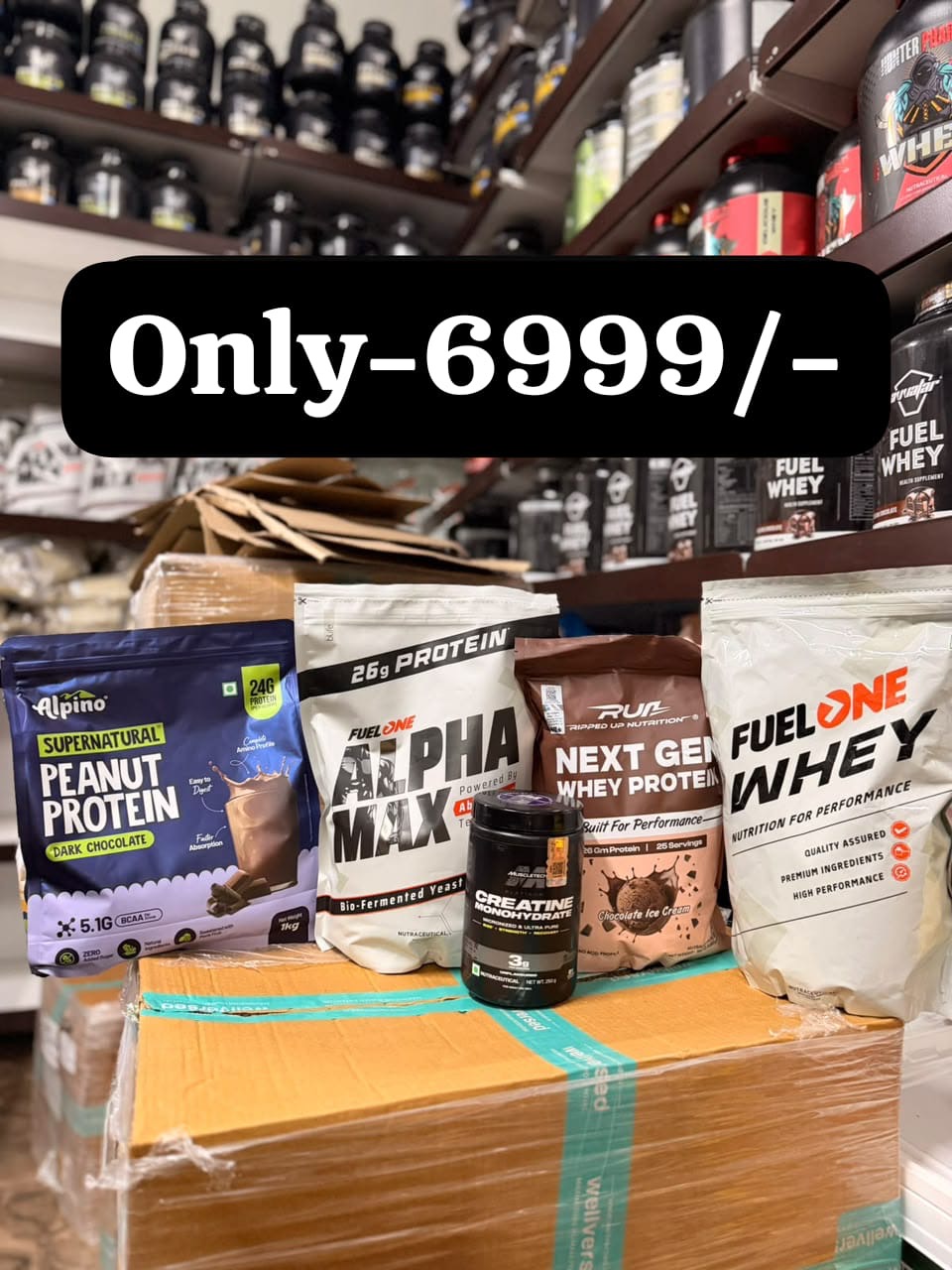 Alpine peanut protein 1kg|Fuel one alpha max 1kg Fuel one whey protein1kg |Run next gen 1kg |Mt creatine 250 g