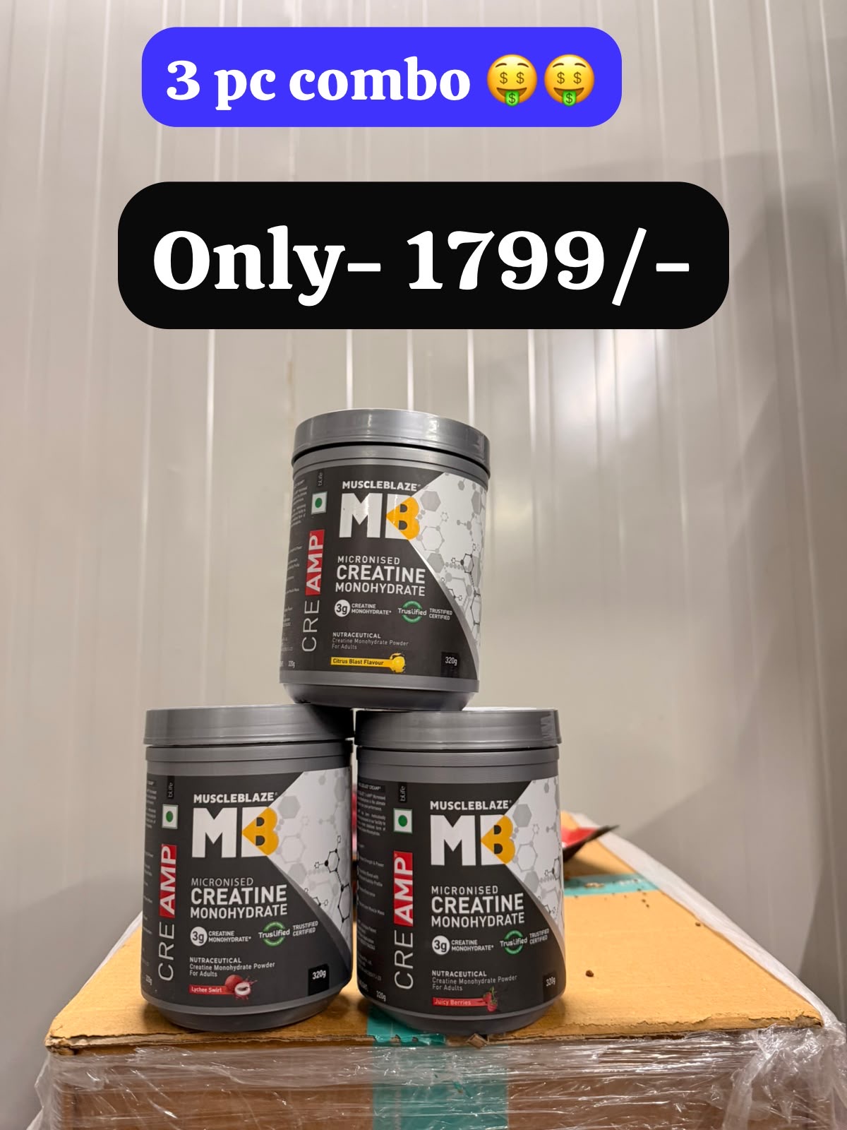 Muscle blaze creatine monohydrate 320 gm 3pc combo deal