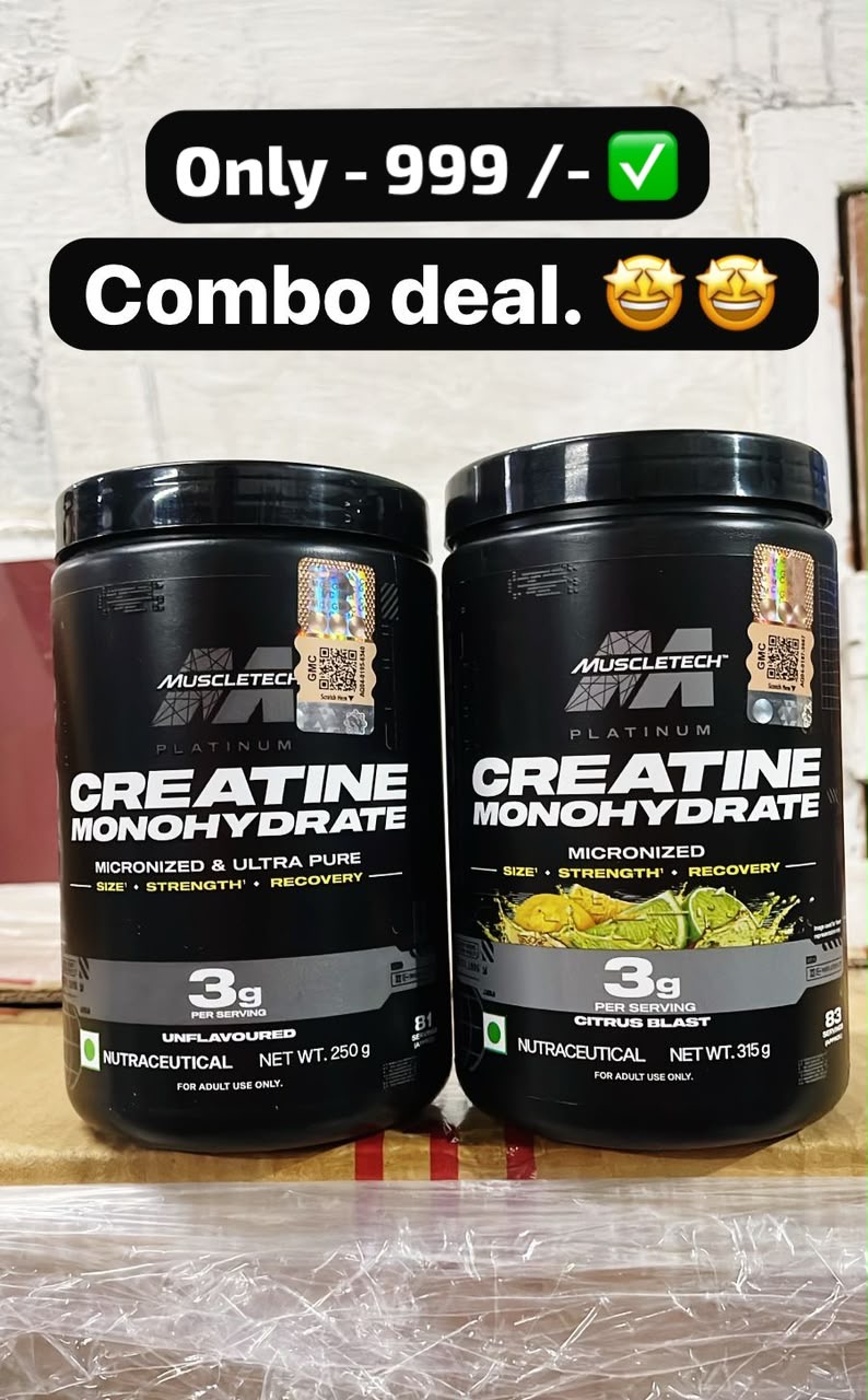 Muscle tech creatine 250 gm unflavored |muscle tech creatine flavored 315 gm combo deal