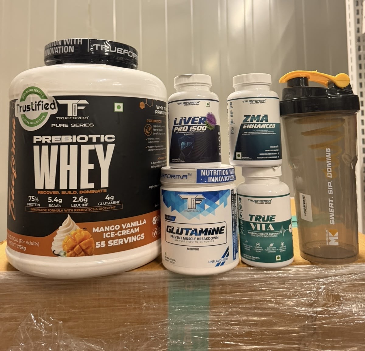 Trueforma prebiotic whey 1.76kg|Trueforma liver pro|Trueforma advance Zma |trueforma multivitamin |shaker combo deal