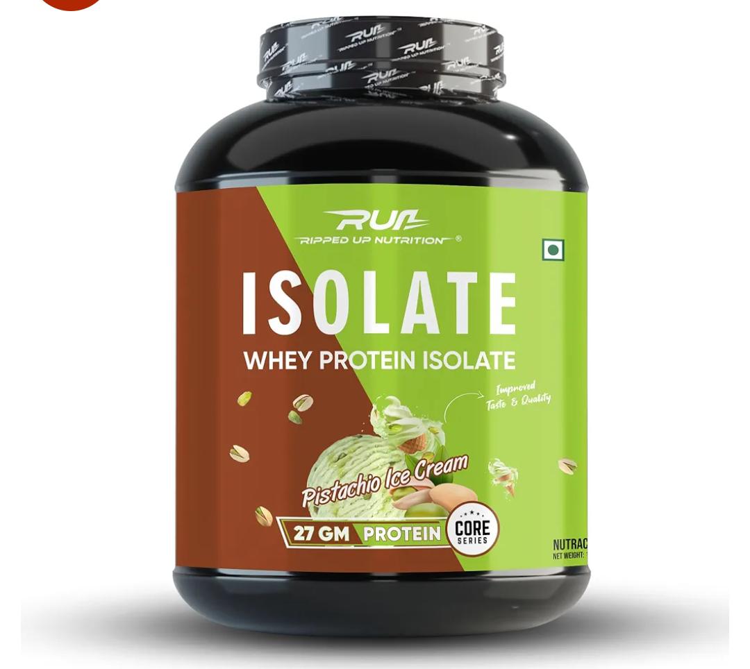 Ripped Up Nutrition Whey Protein Isolate | 27g Fast-Absorbing Protein/Scoop | Low Carb & Fat for Lean Muscle Growth | No Fillers or Maltodextrin | GMP Certified (Coconut Ice Cream, 1.8kg (4 lbs)