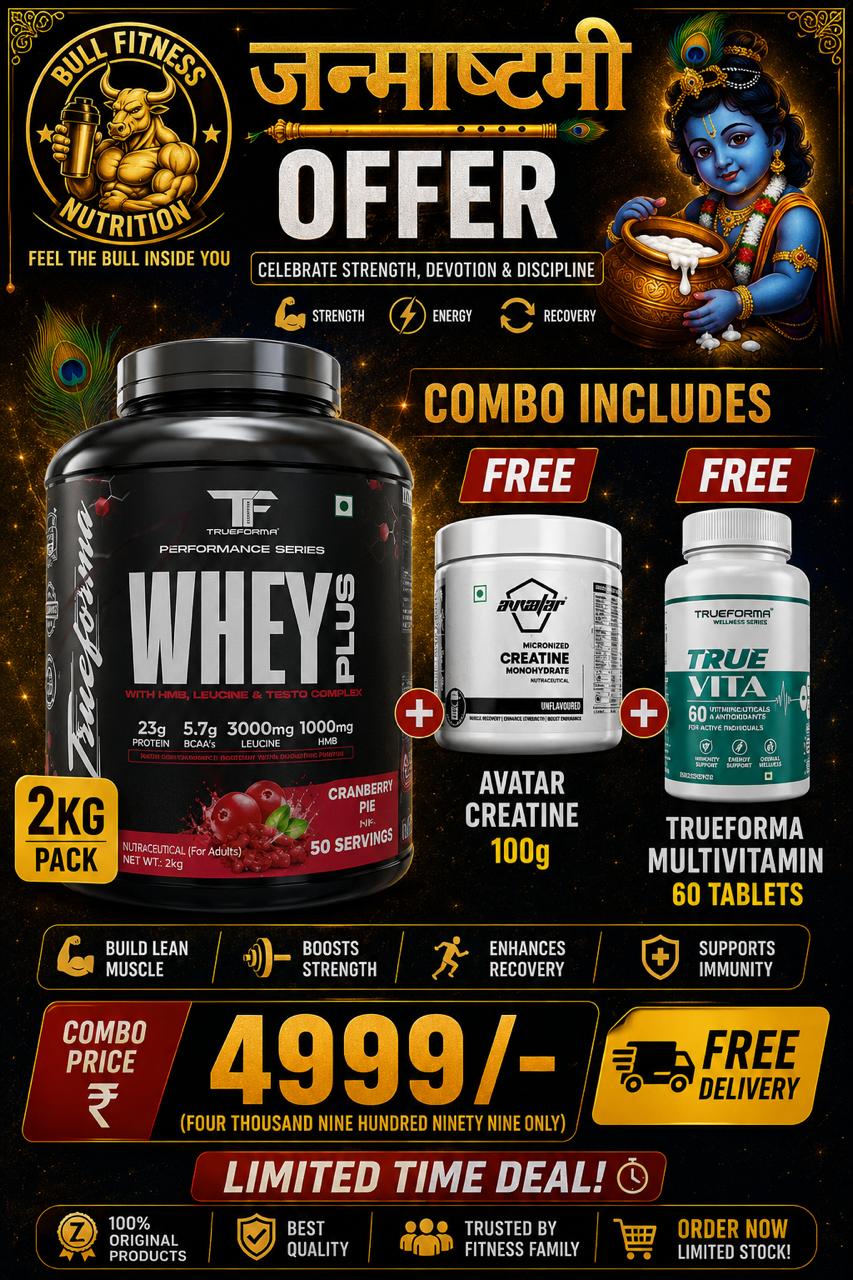 Trueforma whey plus 2kg+avvatar creatine 100gm+trueforma true vita 60 tab combo deal